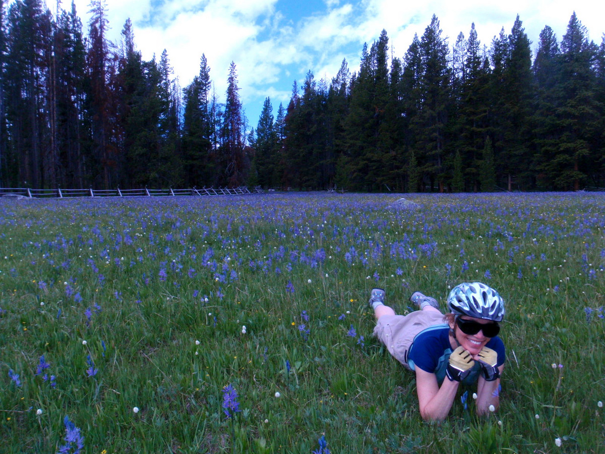 Terry Struck in a Field of Blue Camas.